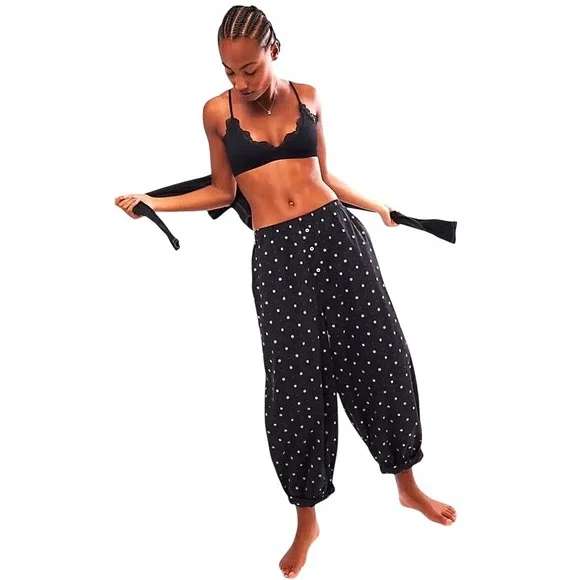 Free People Sunday Morning Lounge Pants Midnight Combo M